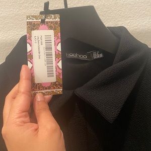 LONG SLEEVE COLLARED MINI DRESS